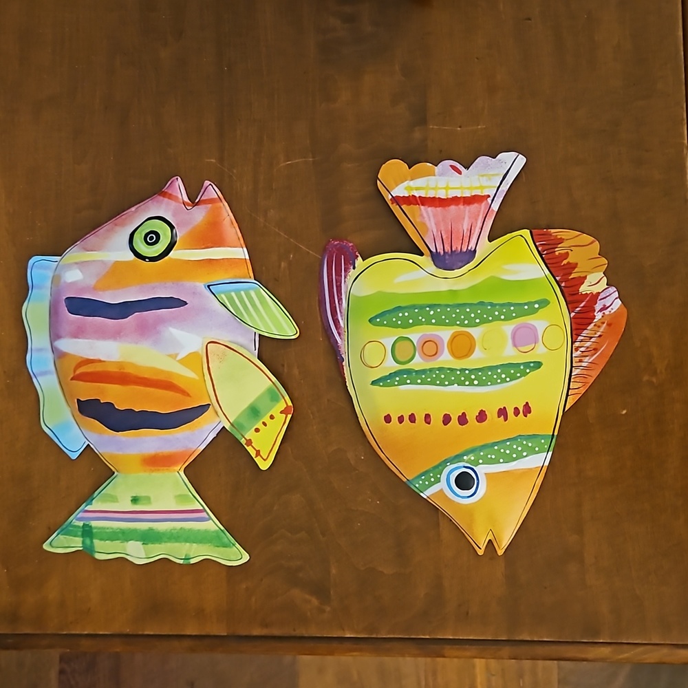 Colorful Fish Wall Art Set - Bright Multicolor Home Wall Decor